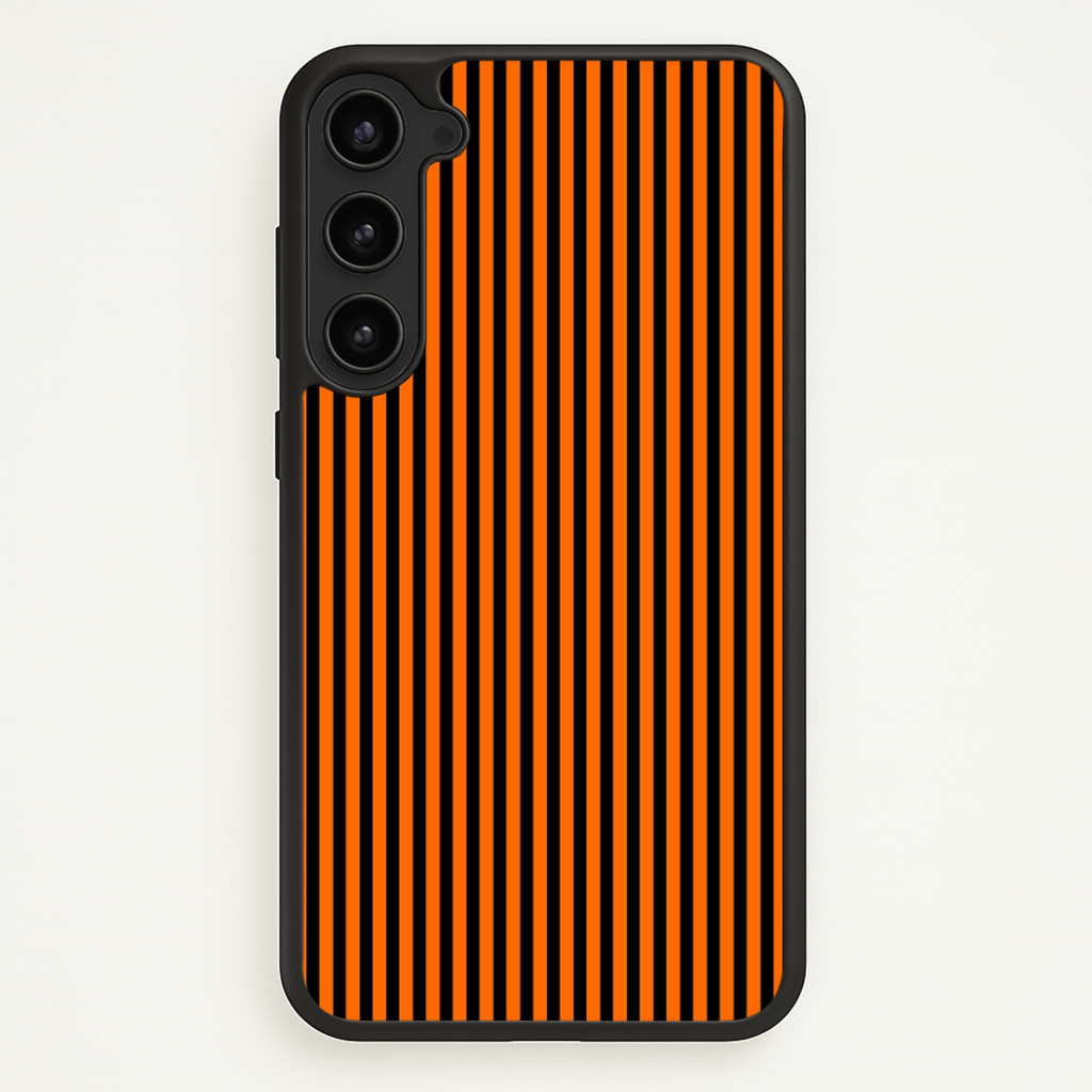 Orange & Black Stripe - Halloween Phone Case for Galaxy S23