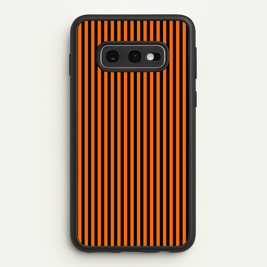 Orange & Black Stripe - Halloween Phone Case for Galaxy S10e