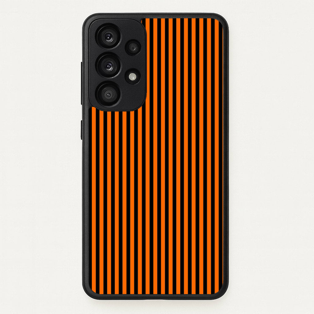 Orange & Black Stripe - Halloween Phone Case for Galaxy A53
