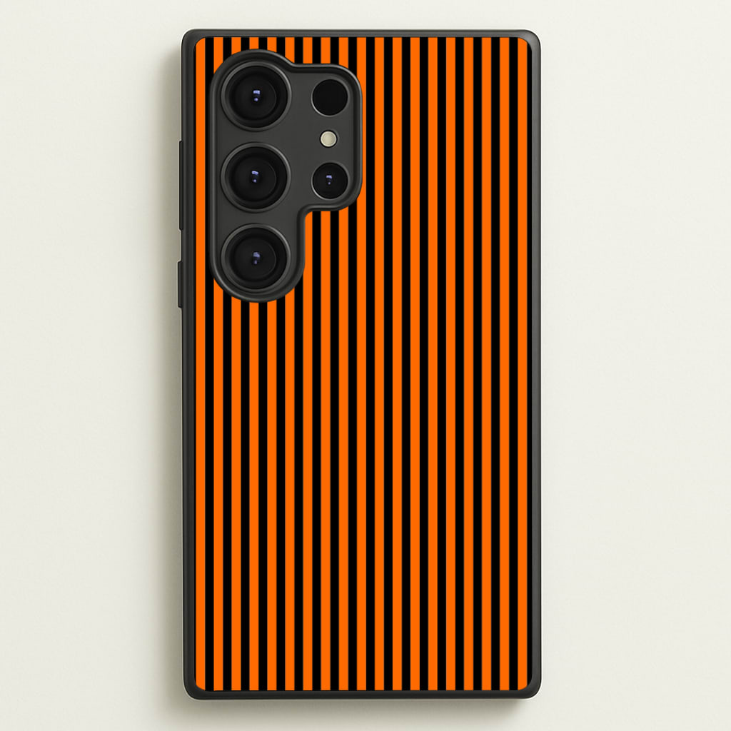 Orange & Black Stripe - Halloween Phone Case for Galaxy S25 Ultra
