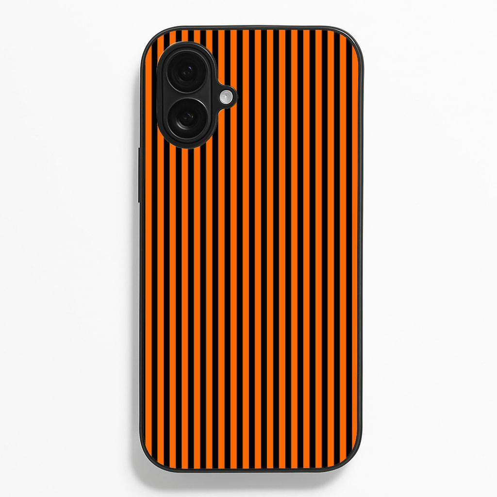 Orange & Black Stripe - Halloween Phone Case for iPhone 16 Plus