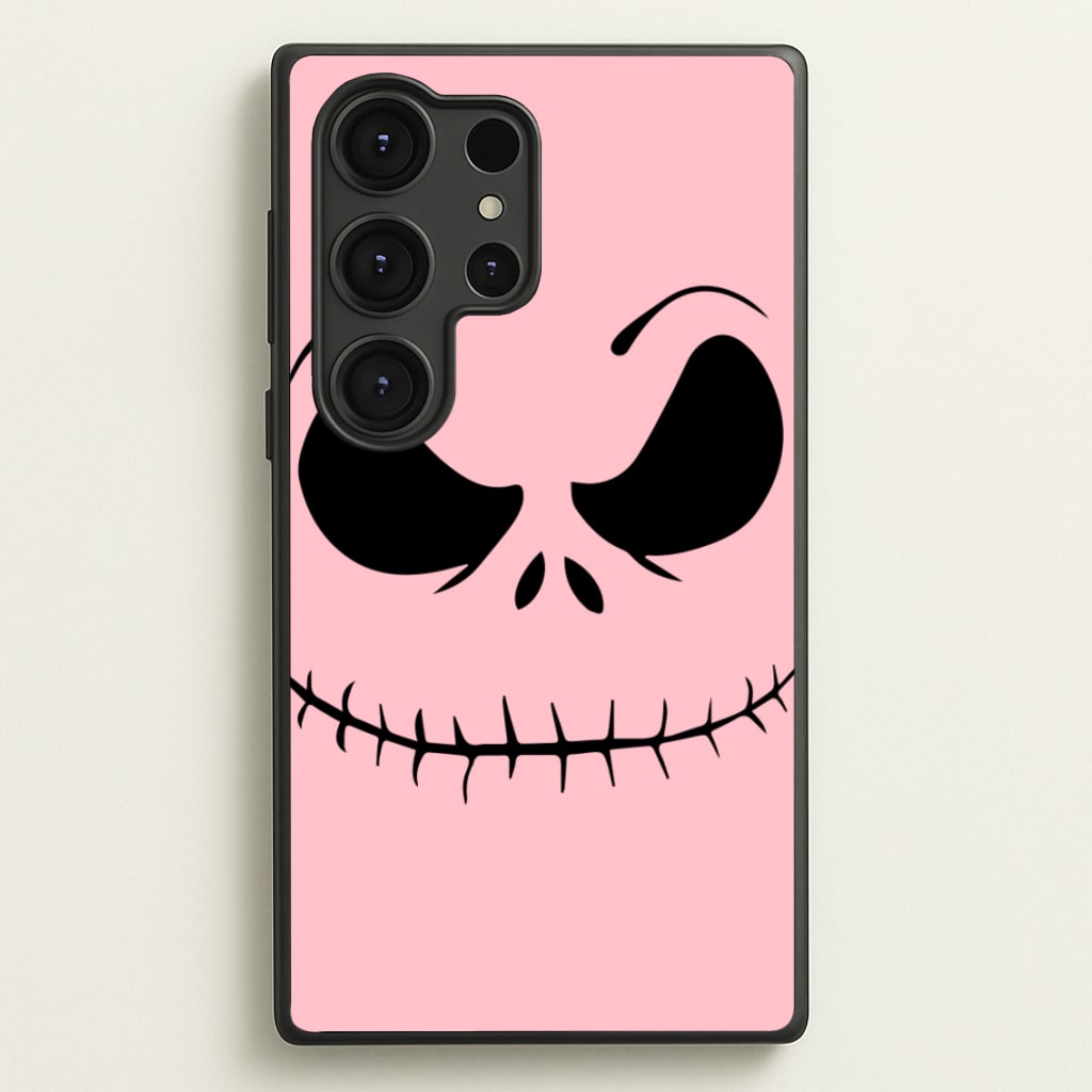 Pink Jack Skeleton - Halloween Phone Case for Galaxy S25 Ultra
