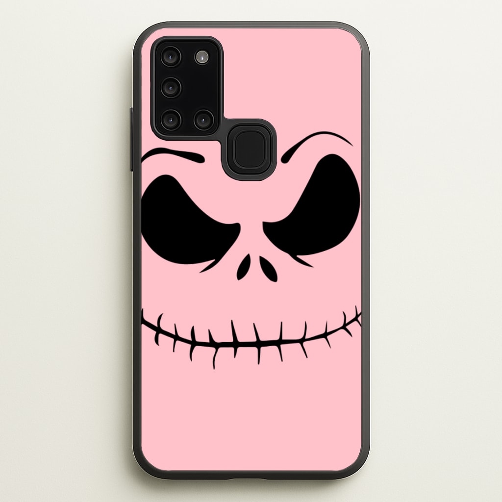 Pink Jack Skeleton - Halloween Phone Case for Galaxy A21s