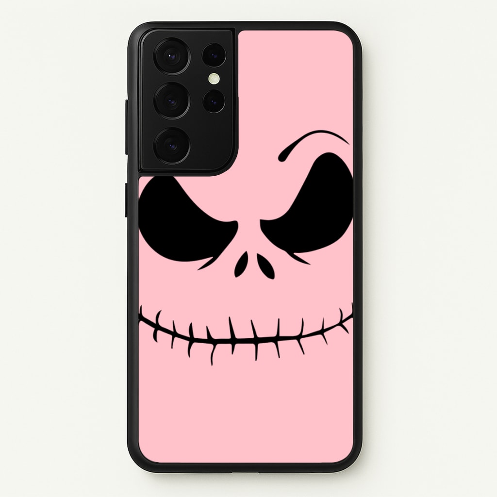Pink Jack Skeleton - Halloween Phone Case for Galaxy S21 Ultra