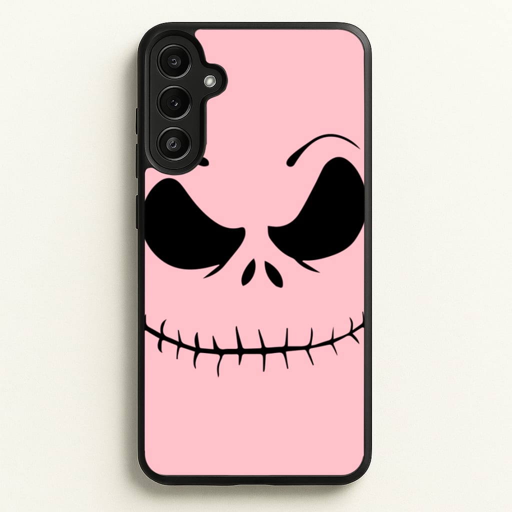 Pink Jack Skeleton - Halloween Phone Case for Galaxy A34