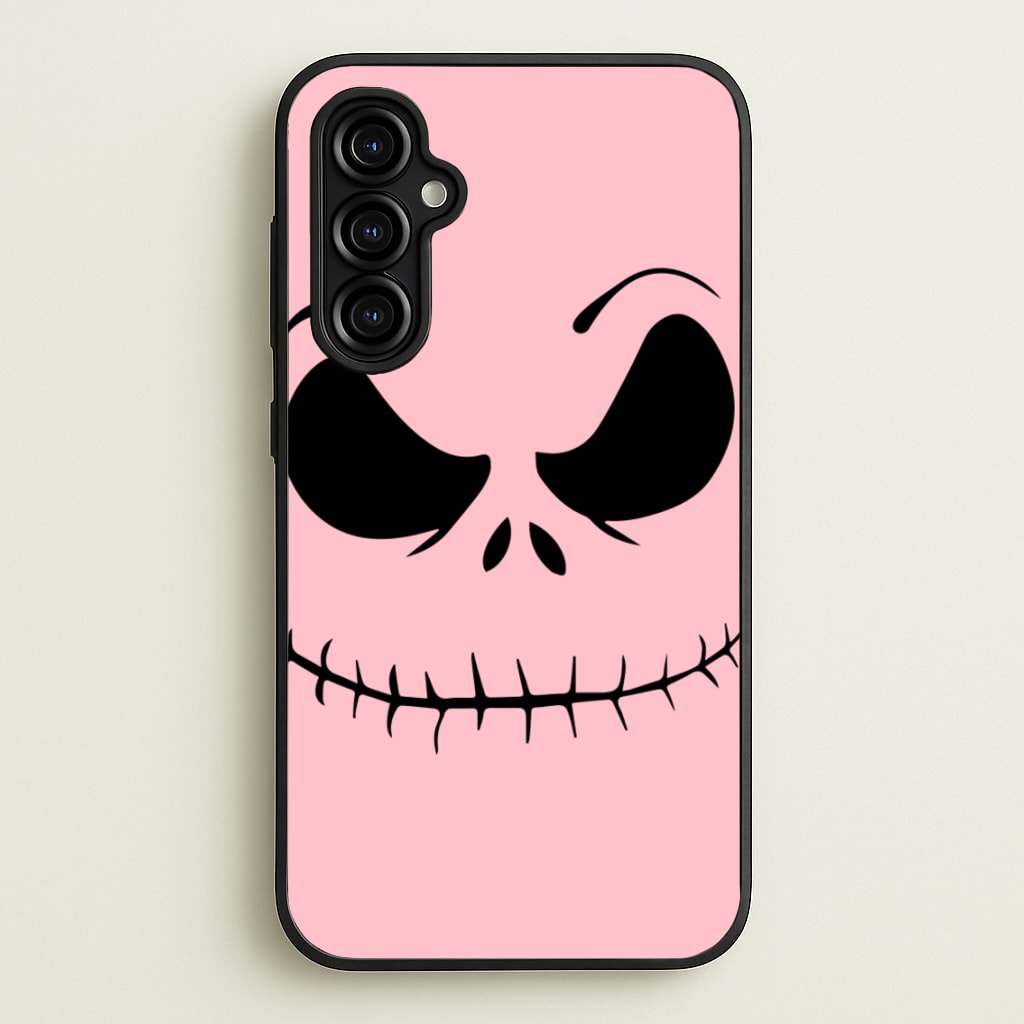 Pink Jack Skeleton - Halloween Phone Case for Galaxy A54