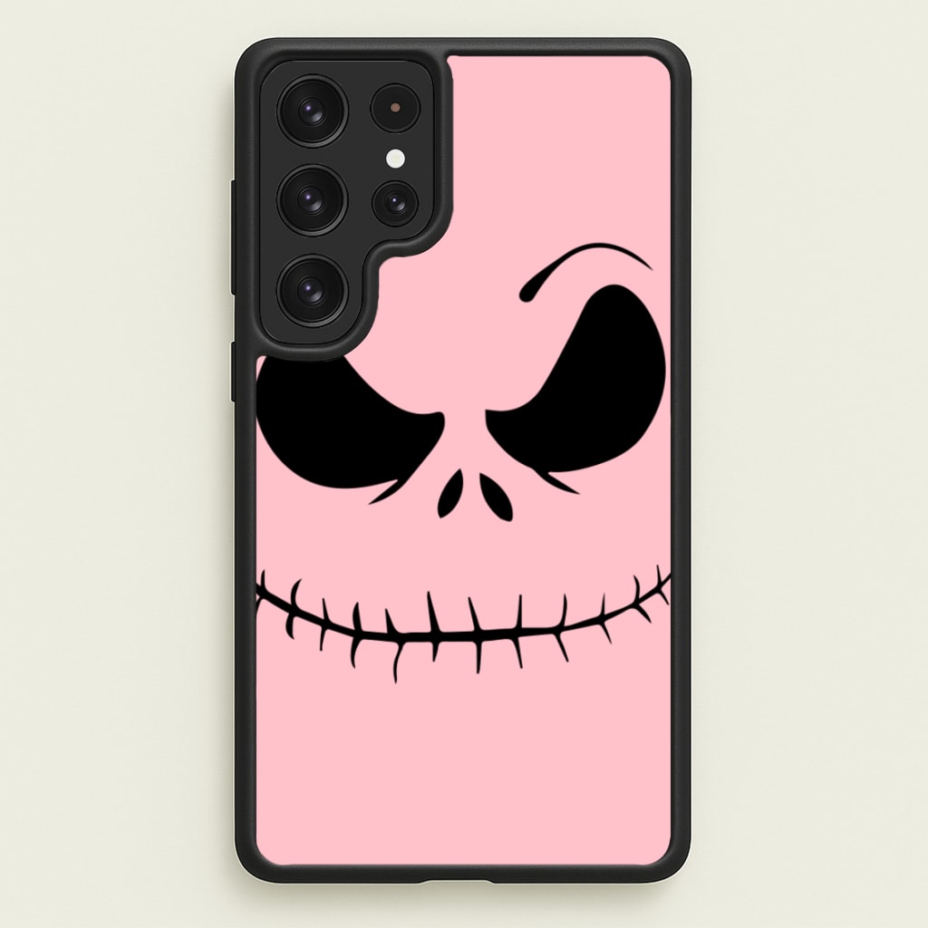 Pink Jack Skeleton - Halloween Phone Case for Galaxy S22 Ultra