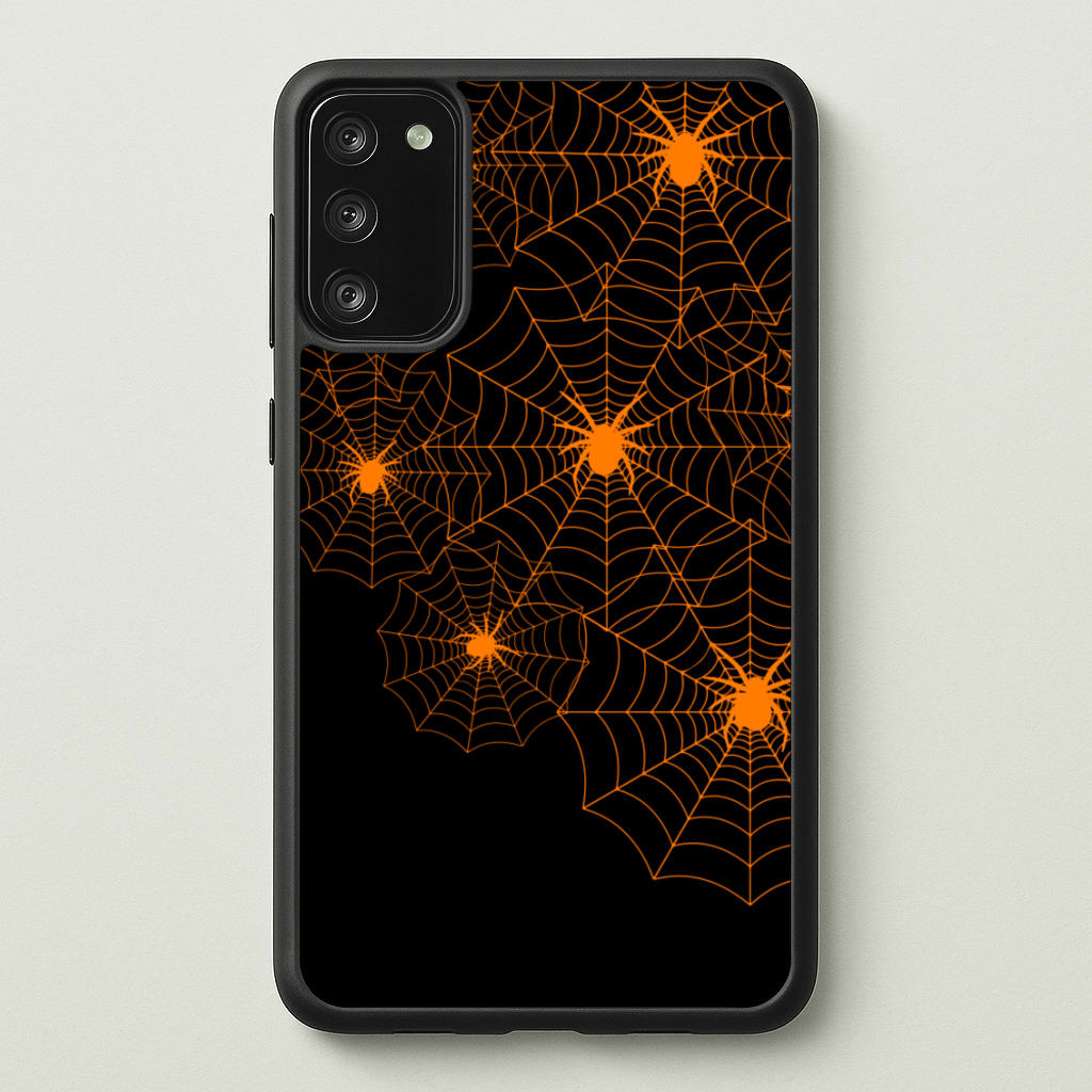 Orange Spider Web - Halloween Phone Case for Galaxy A41