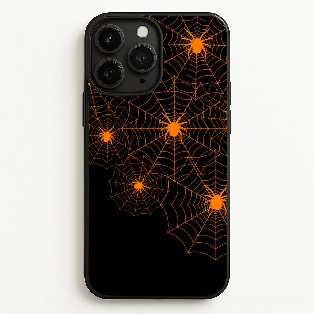 Orange Spider Web - Halloween Phone Case for iPhone 11 Pro