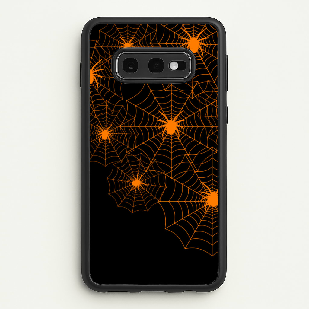 Orange Spider Web - Halloween Phone Case for Galaxy S10e