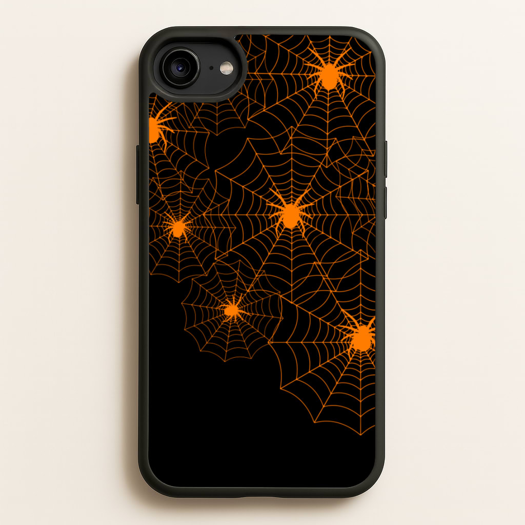 Orange Spider Web - Halloween Phone Case for iPhone 6 / 7 / 8 / SE