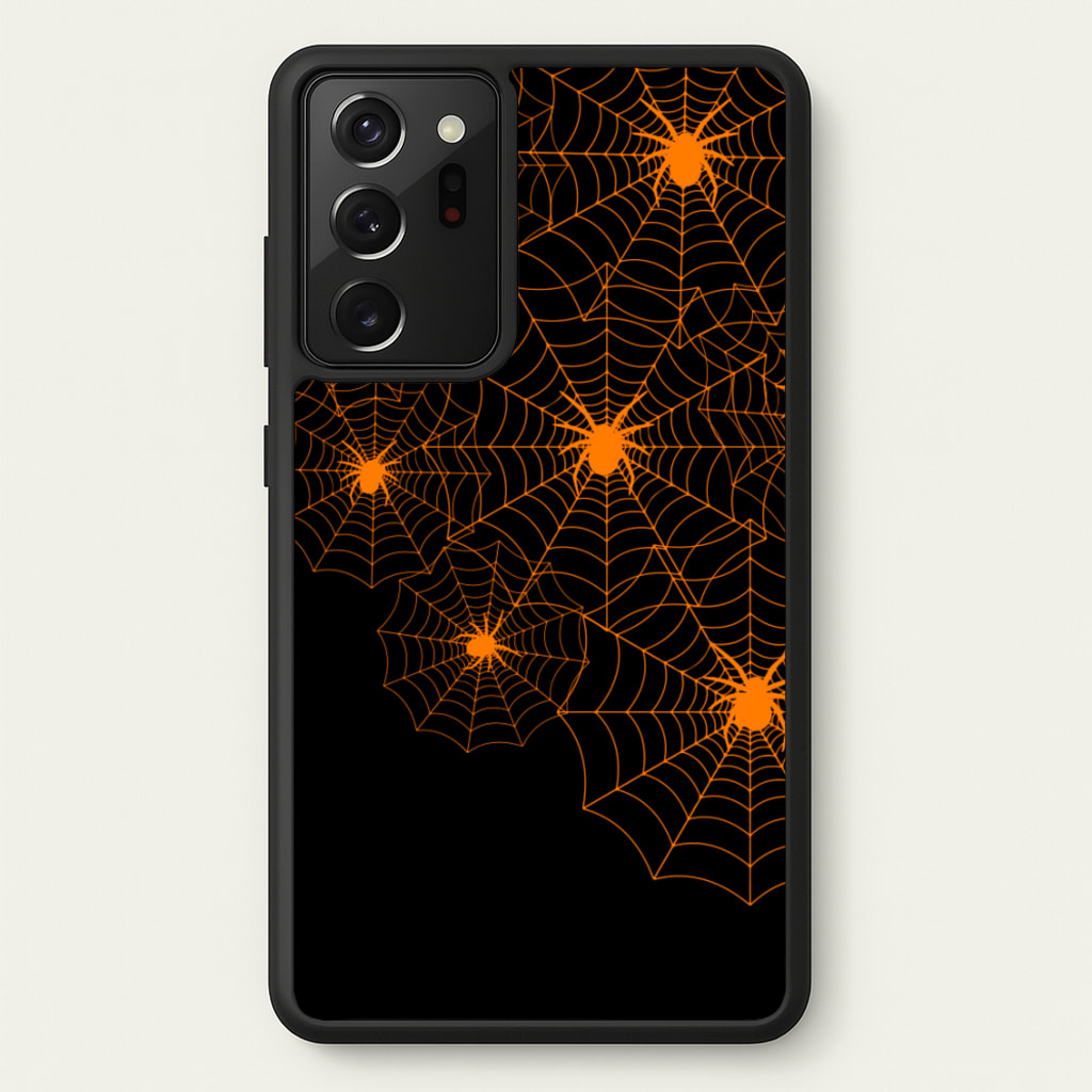 Orange Spider Web - Halloween Phone Case for Galaxy Note 20 Ultra