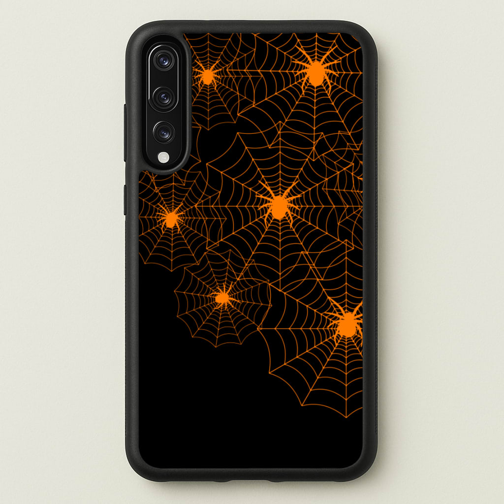 Orange Spider Web - Halloween Phone Case for Huawei P20 Pro