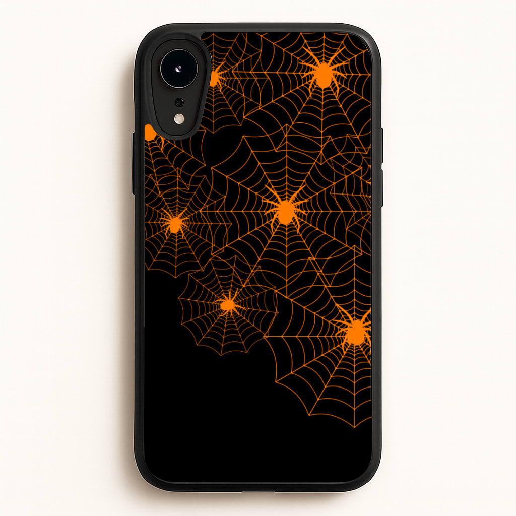Orange Spider Web - Halloween Phone Case for iPhone XR