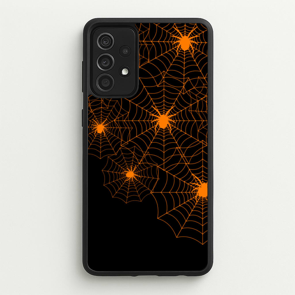 Orange Spider Web - Halloween Phone Case for Galaxy A52 / A52s
