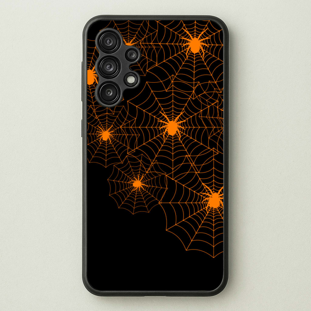 Orange Spider Web - Halloween Phone Case for Galaxy A13