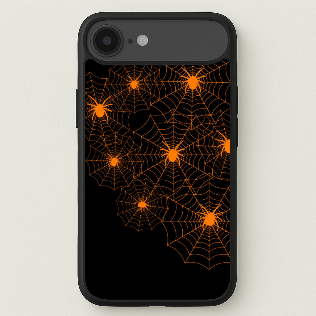 Orange Spider Web Phone Case for iPhone 17 Air