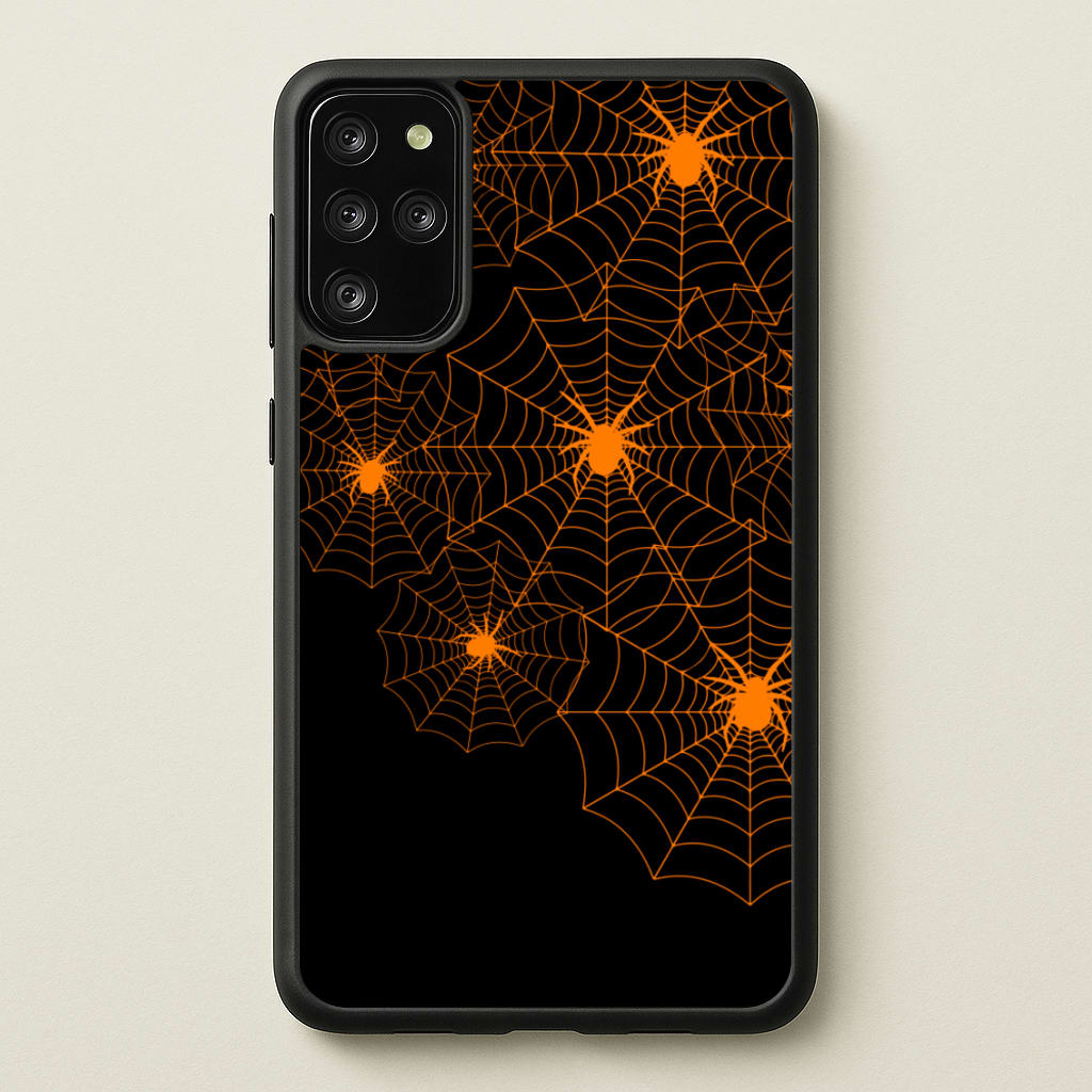 Orange Spider Web - Halloween Phone Case for Galaxy S20 Plus