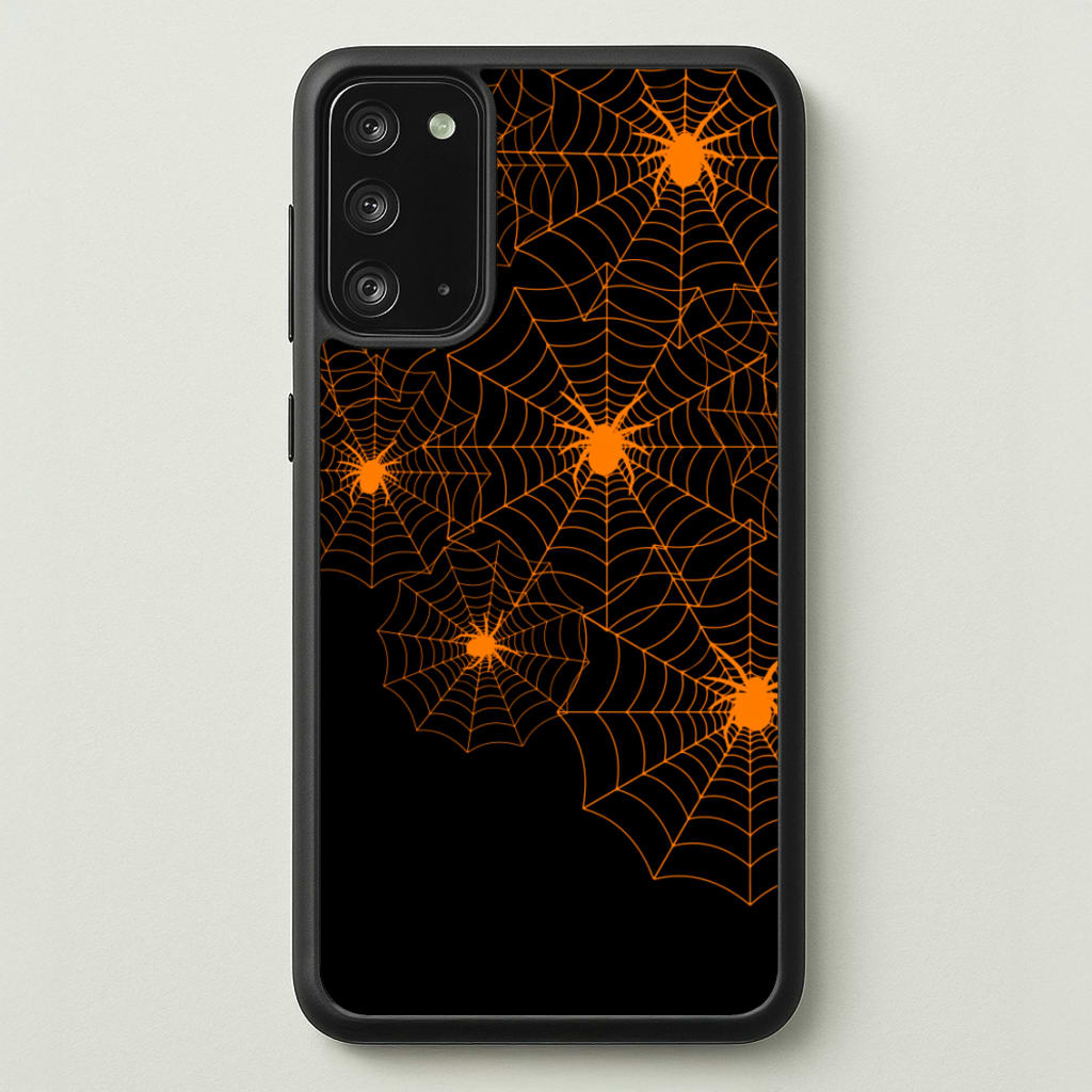 Orange Spider Web - Halloween Phone Case for Galaxy Note 20
