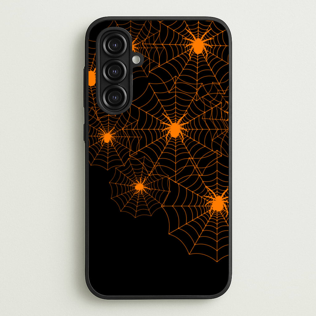 Orange Spider Web - Halloween Phone Case for Galaxy A16