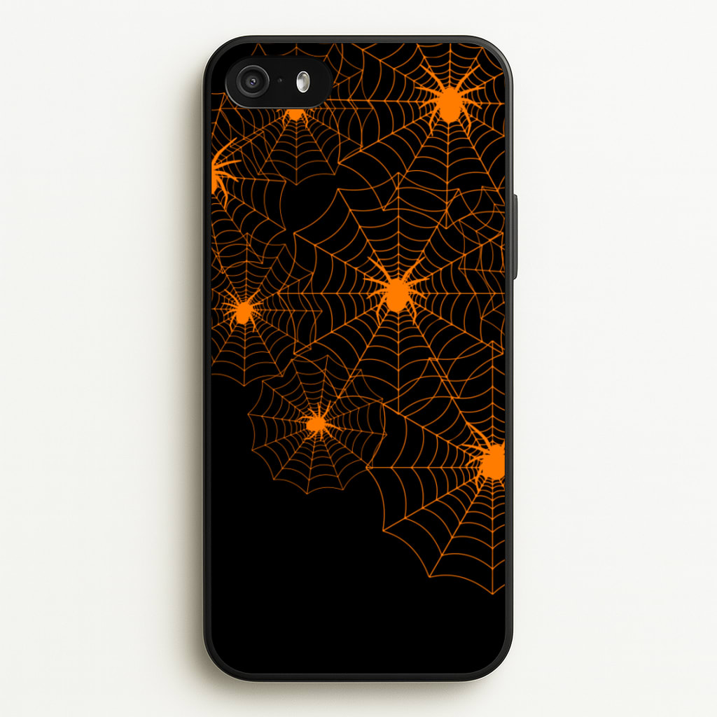 Orange Spider Web - Halloween Phone Case for iPhone 5 / 5s / SE 2016