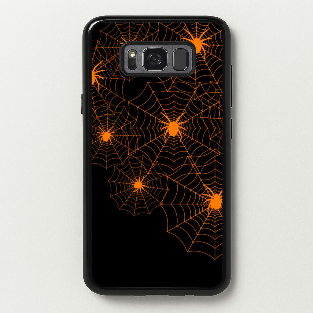 Orange Spider Web - Halloween Phone Case for Galaxy S8 Plus