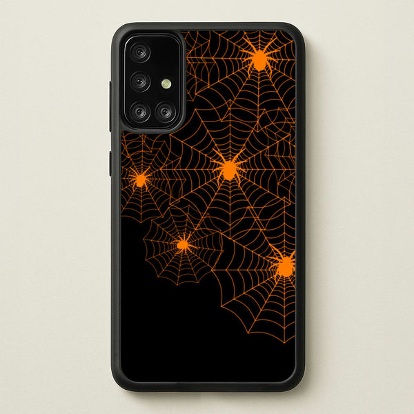 Orange Spider Web - Halloween Phone Case for Galaxy A71