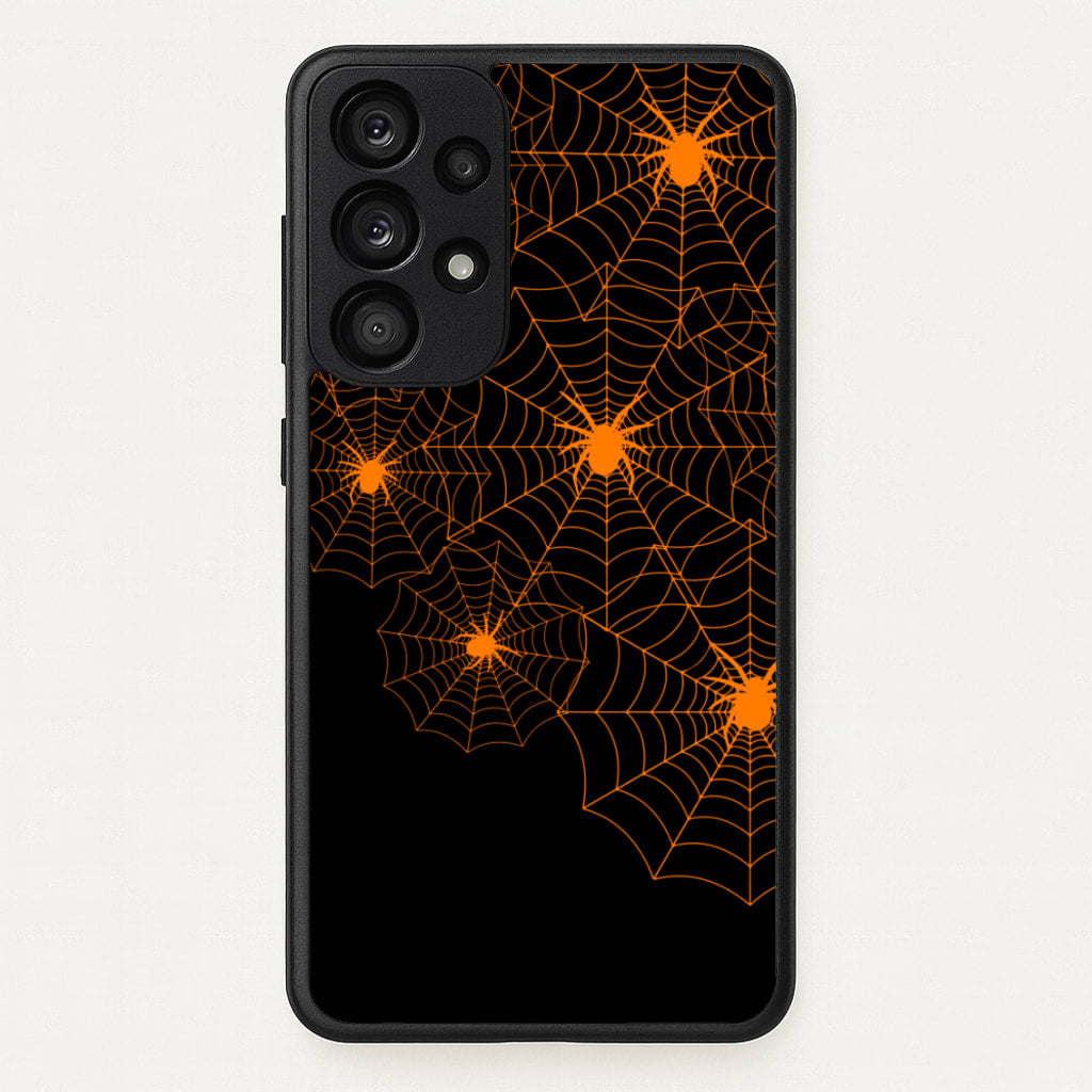 Orange Spider Web - Halloween Phone Case for Galaxy A53