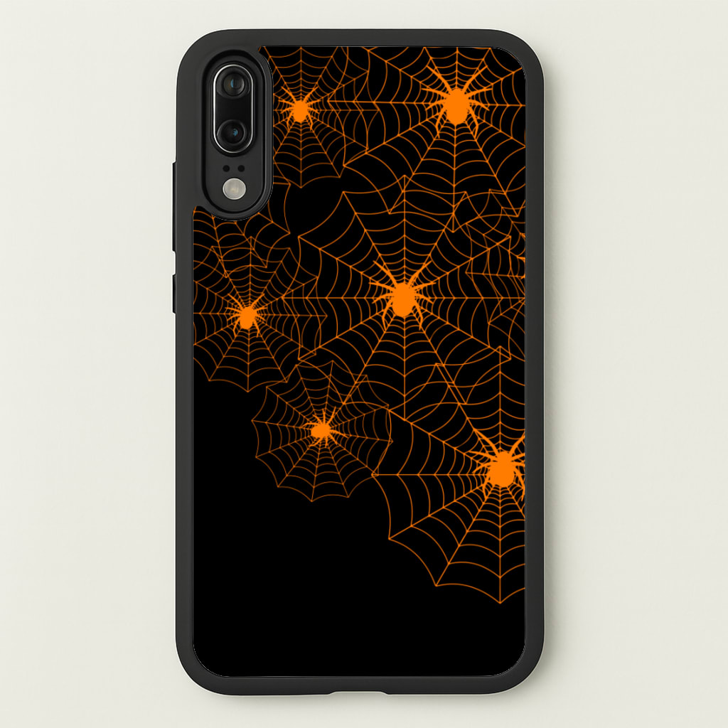 Orange Spider Web - Halloween Phone Case for Huawei P20