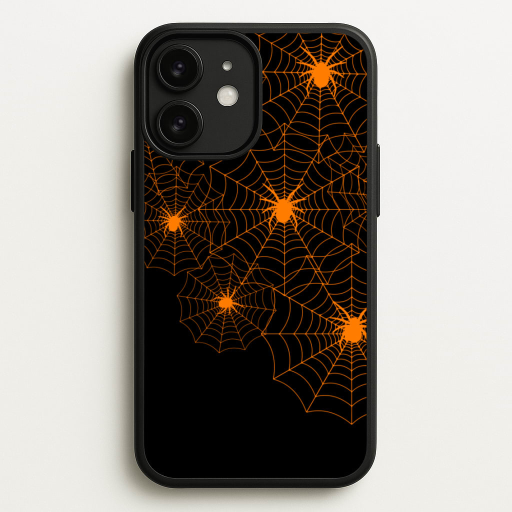 Orange Spider Web - Halloween Phone Case for iPhone 11