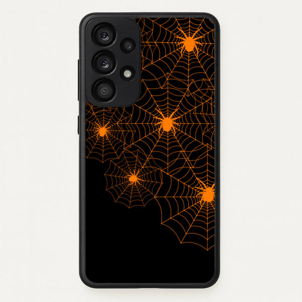 Orange Spider Web - Halloween Phone Case for Galaxy A33