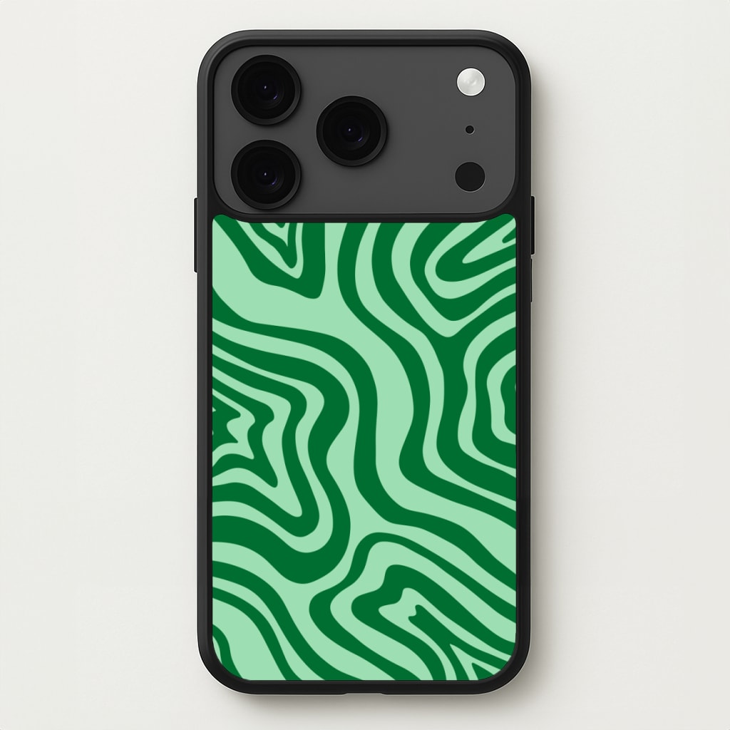 Green Abstract Halloween Phone Case for iPhone 17 Pro Max