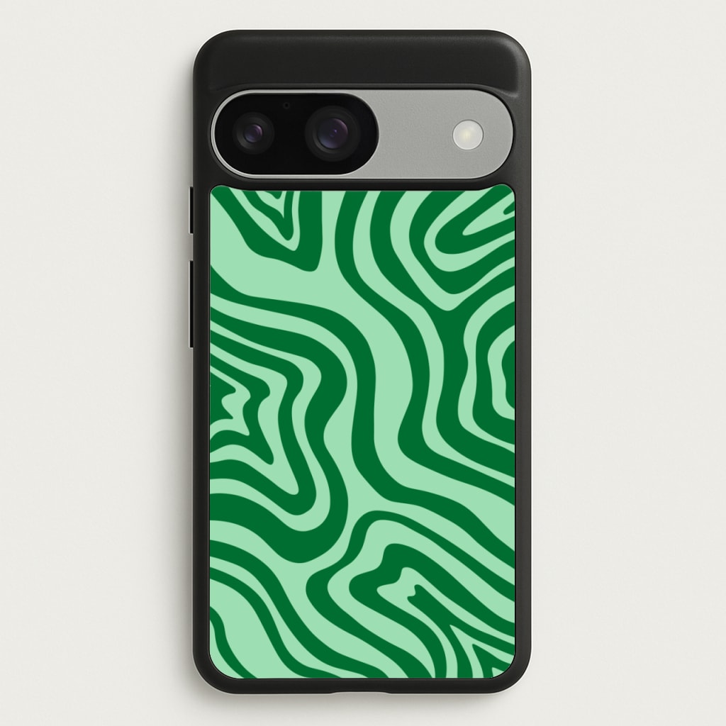 Green Abstract Halloween - Halloween Phone Case for Google Pixel 9 / 9 Pro