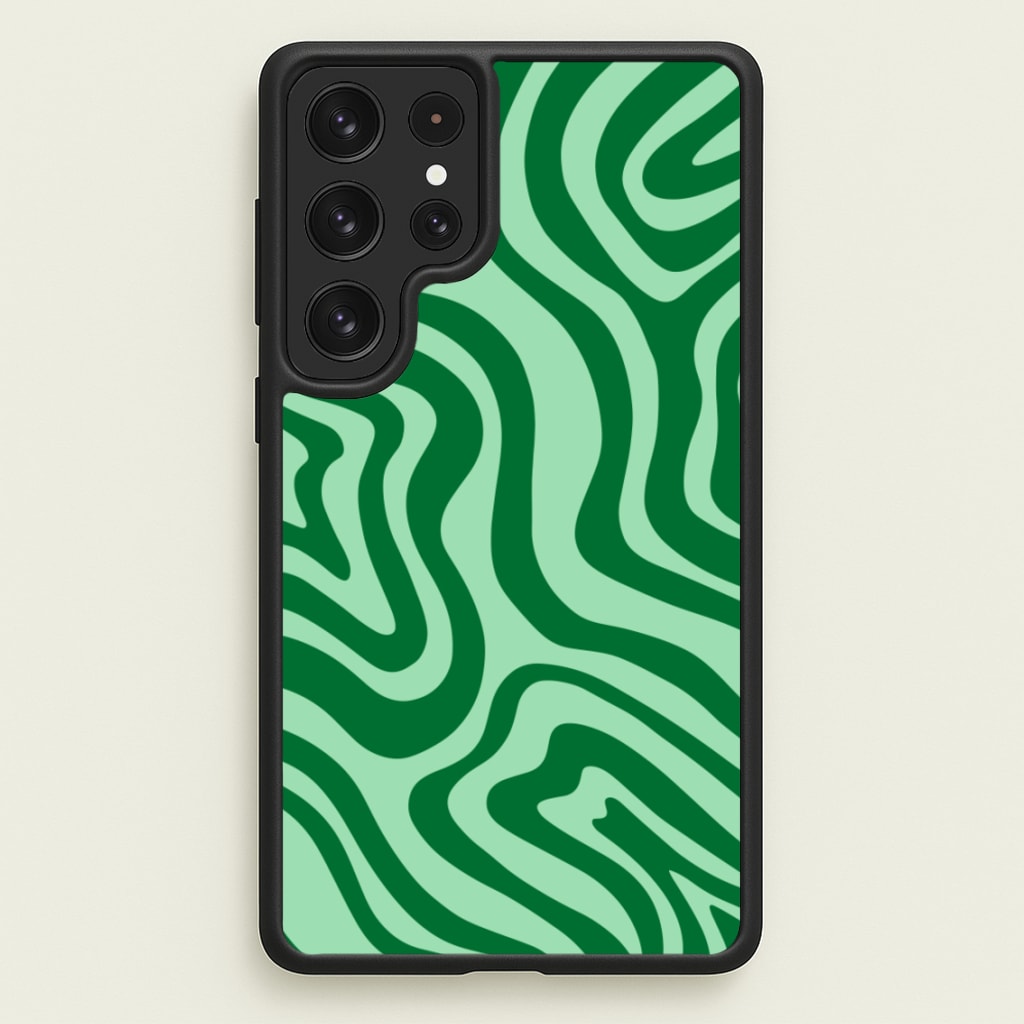 Green Abstract Halloween - Halloween Phone Case for Galaxy S22 Ultra