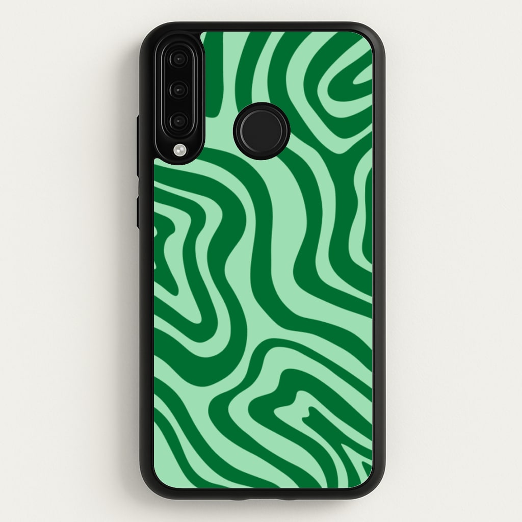 Green Abstract Halloween - Halloween Phone Case for Huawei P30 Lite