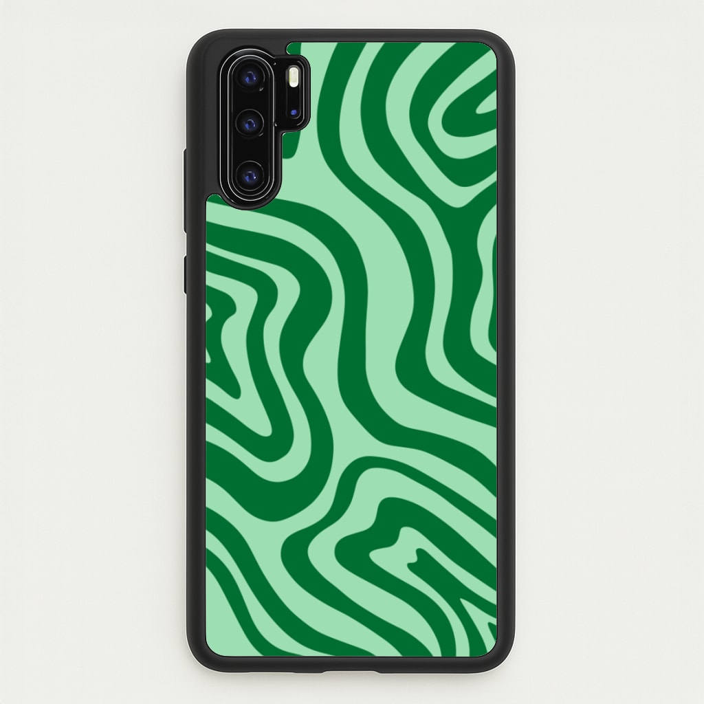 Green Abstract Halloween - Halloween Phone Case for Huawei P30 Pro