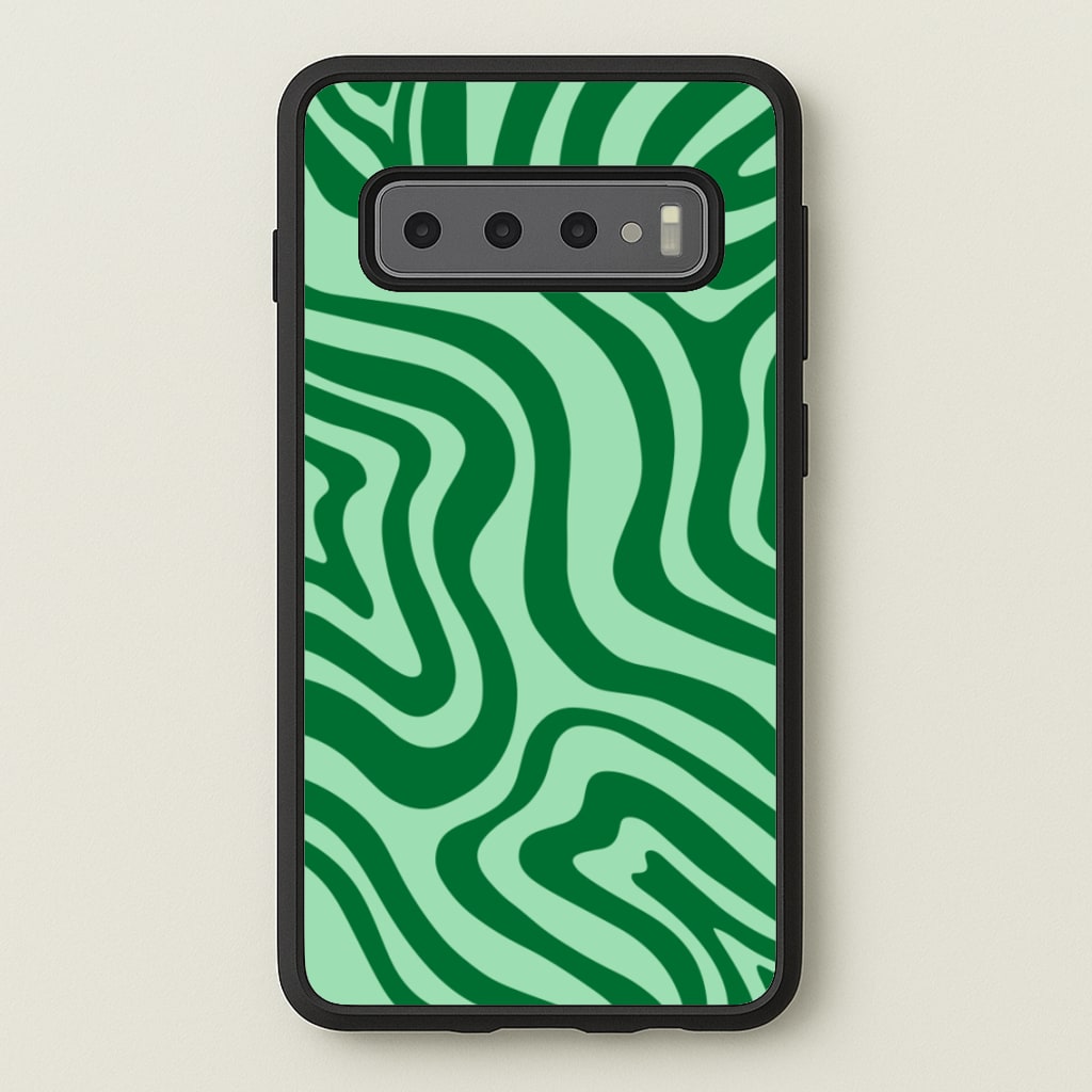 Green Abstract Halloween - Halloween Phone Case for Galaxy S10 Plus