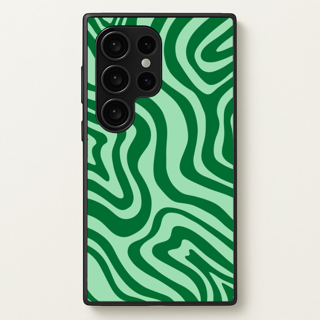 Green Abstract Halloween - Halloween Phone Case for Galaxy S24 Ultra