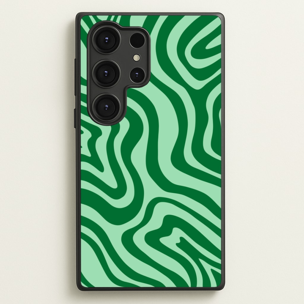Green Abstract Halloween - Halloween Phone Case for Galaxy S25 Ultra