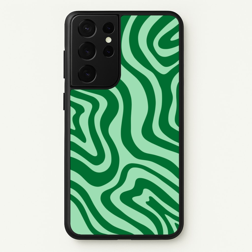 Green Abstract Halloween - Halloween Phone Case for Galaxy S21 Ultra