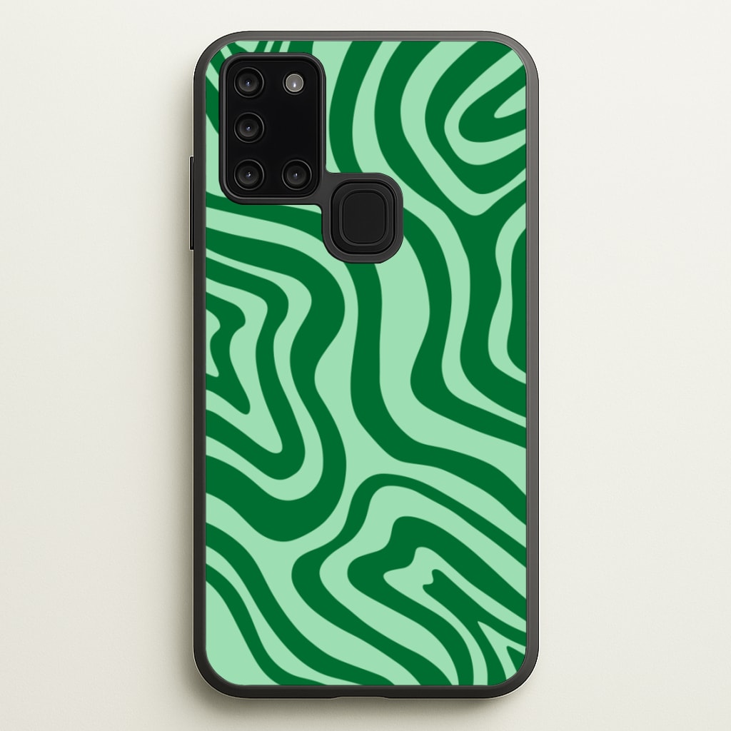 Green Abstract Halloween - Halloween Phone Case for Galaxy A21s