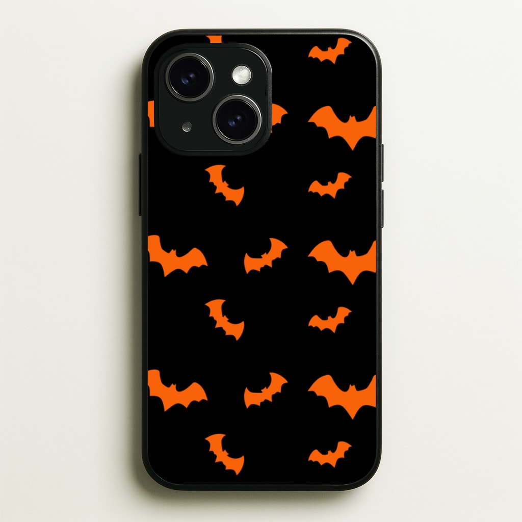 Orange Bat - Halloween Phone Case for iPhone 15