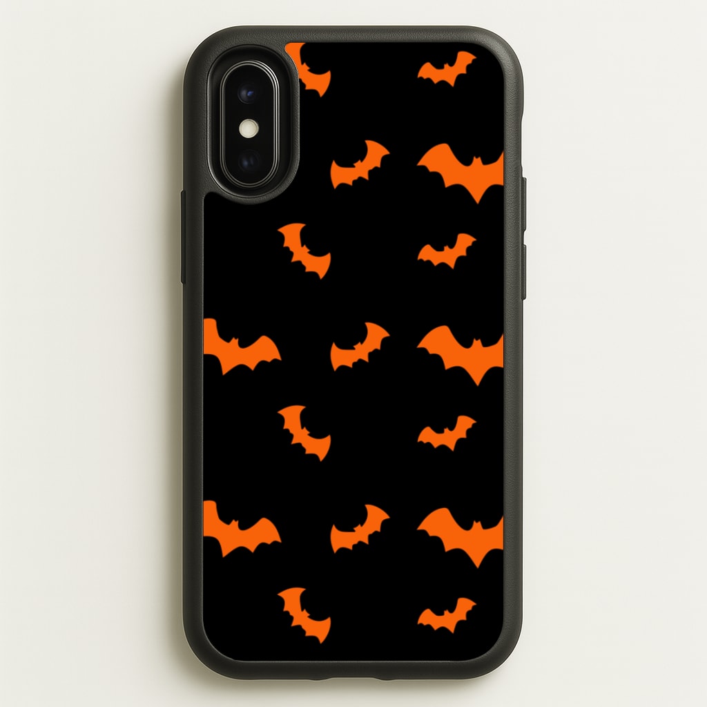 Orange Bat - Halloween Phone Case for iPhone X / XS