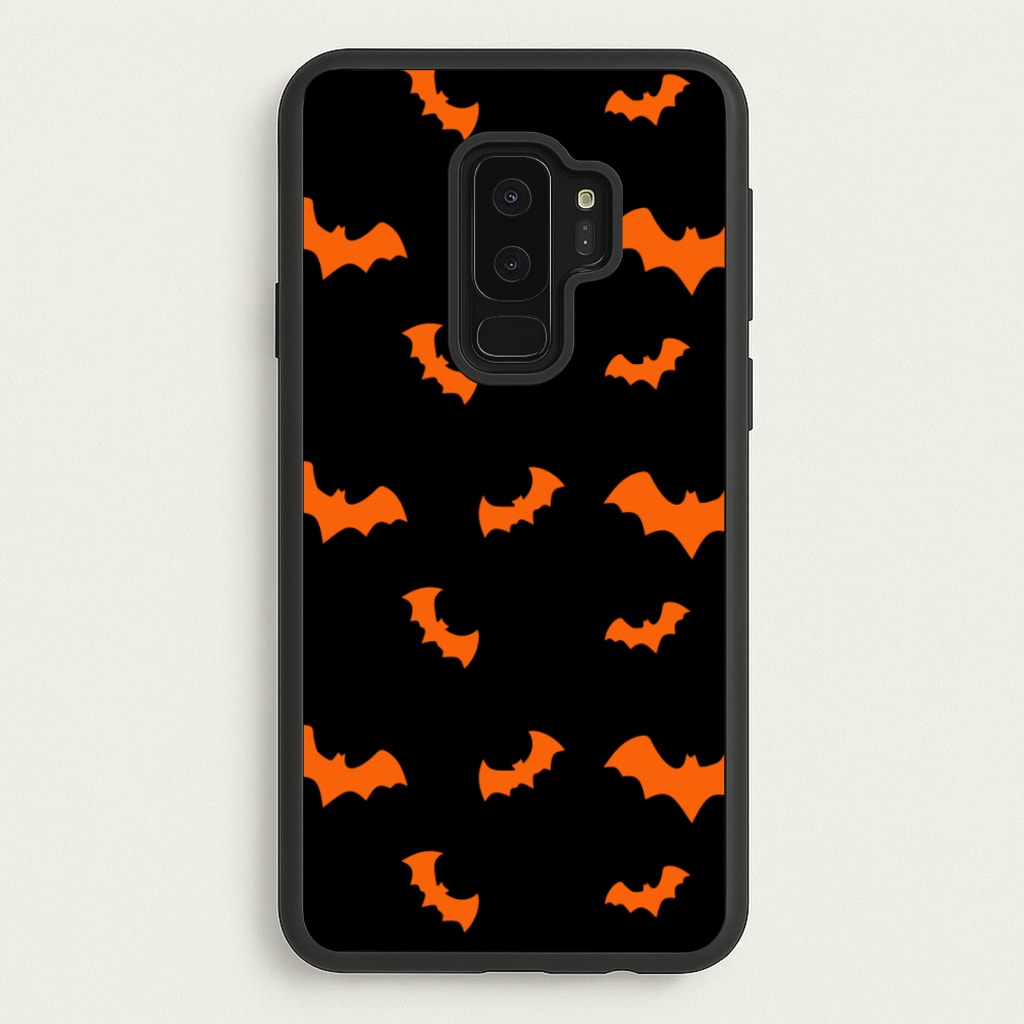 Orange Bat - Halloween Phone Case for Galaxy S9 Plus