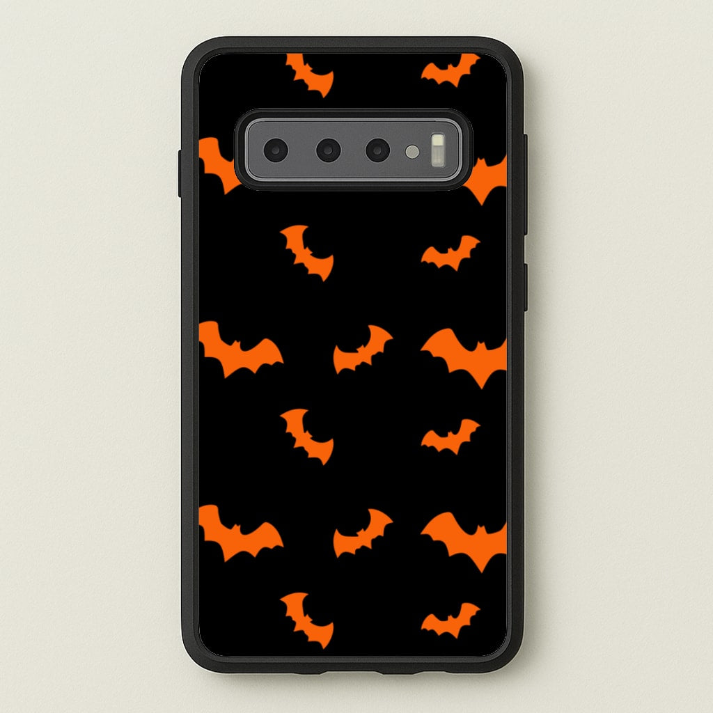 Orange Bat - Halloween Phone Case for Galaxy S10 Plus