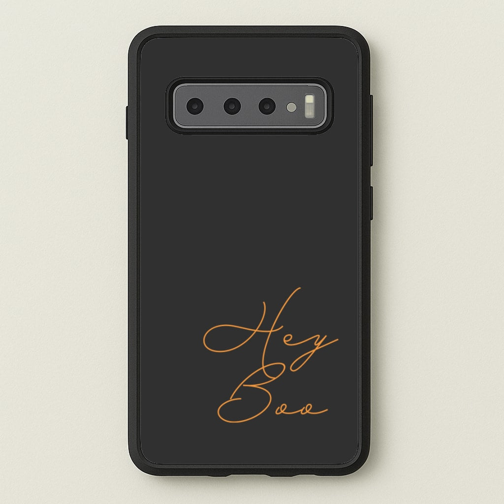 Hey Boo - Halloween - Halloween Phone Case for Galaxy S10 Plus