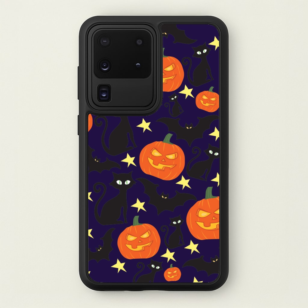Pumpkin And Cats - Halloween - Halloween Phone Case for Galaxy S20 Ultra