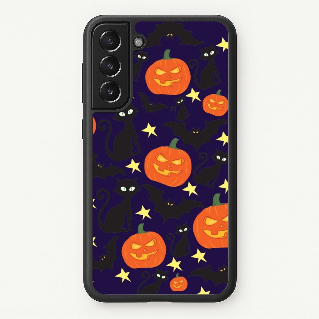 Pumpkin And Cats - Halloween - Halloween Phone Case for Galaxy S21