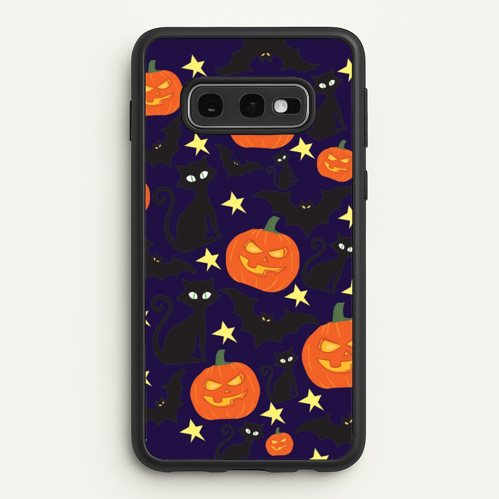 Pumpkin And Cats - Halloween - Halloween Phone Case for Galaxy S10e