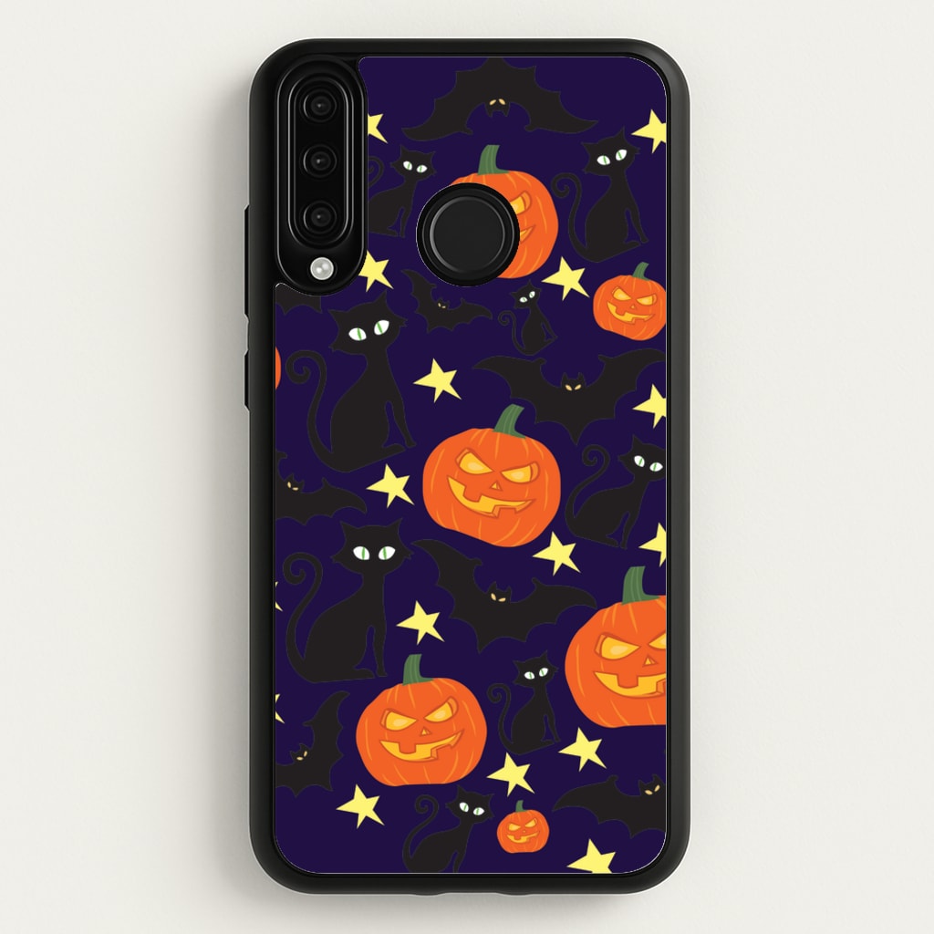 Pumpkin And Cats - Halloween - Halloween Phone Case for Huawei P30 Lite